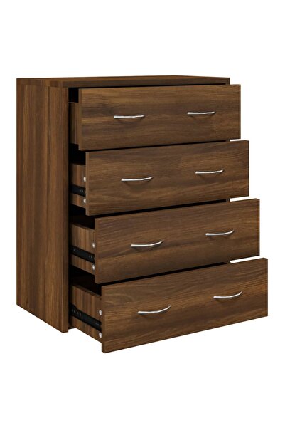 vidaxl Sideboard with 4 drawers, brown oak, 60x30.5x71 cm