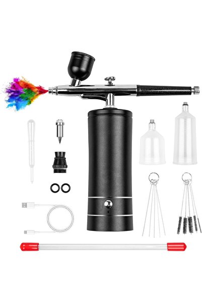 Arabest Cordless Rechargeable Airbrush Kit with Compressor, 0.3mm Nozzle for ...
