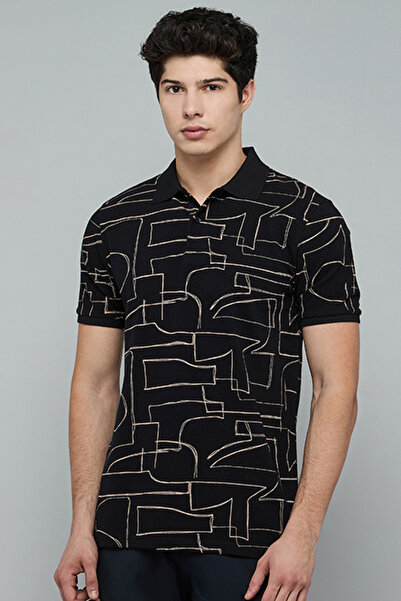 R&B Printed Polo T-Shirt with Short Sleeves