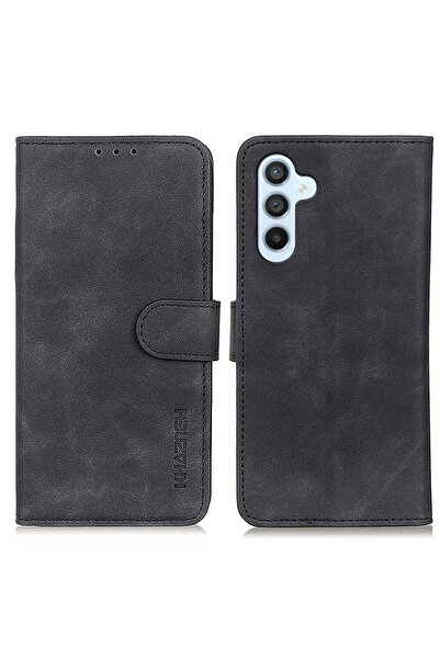 KHAZNEH Retro Leather Θήκη Πορτοφόλι Black (Samsung Galaxy S25 FE 5G)