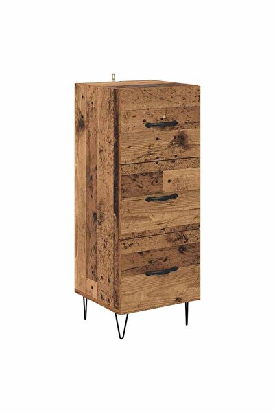 vidaxl Bufet cu sertar Lemn vechi 34 x 34.5 x 90 cm Lemn compozit