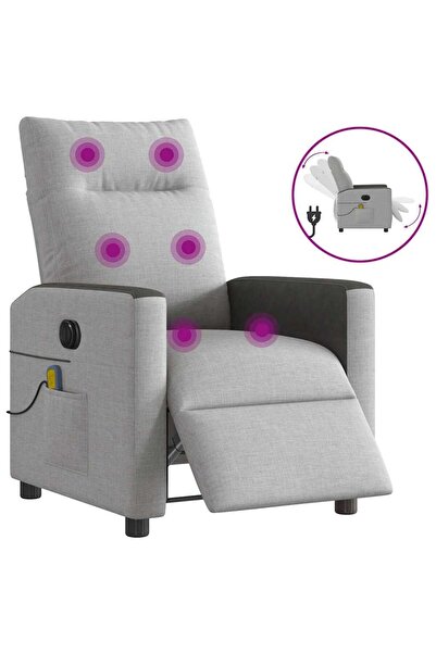 vidaxl Scaun reclinabil electric pentru masaj Cloud Grey Fabric