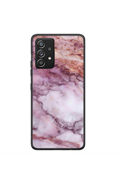 Other Samsung A72 Marble Brown And Pink Black Glossy Θήκη
