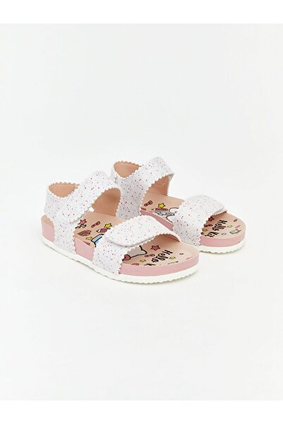 LC Waikiki Hello Kitty Baskılı Cırt Cırtlı Kız Bebek Sandalet