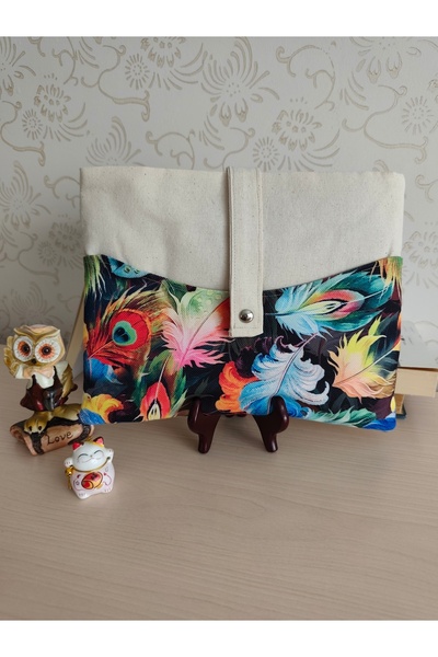 Talay Accessories Ham Keten Kitap ve Tablet Kılıfı - Dijital Baskı Yaprak Des...