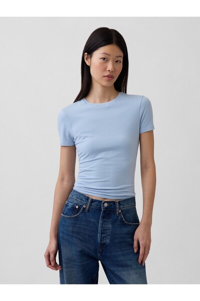 GAP Kadın Açık Mavi CloseKnit Jersey T-Shirt