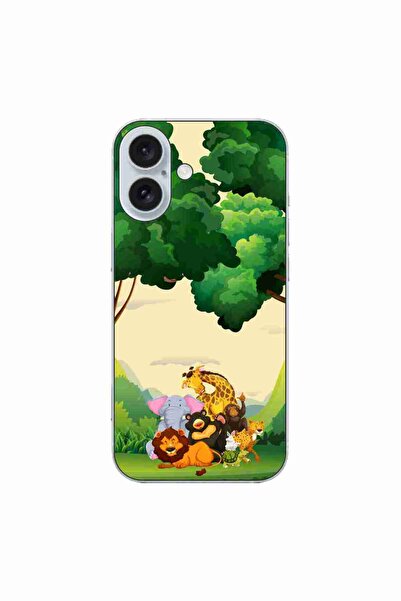 OEM Husa compatibila cu Apple iPhone 16 Silicon Gel Tpu Model Jungla cu Animale