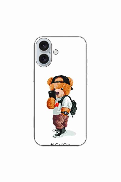 OEM Case compatible with Apple iPhone 16 Silicone Gel Tpu Pattern Bear Teddy ...