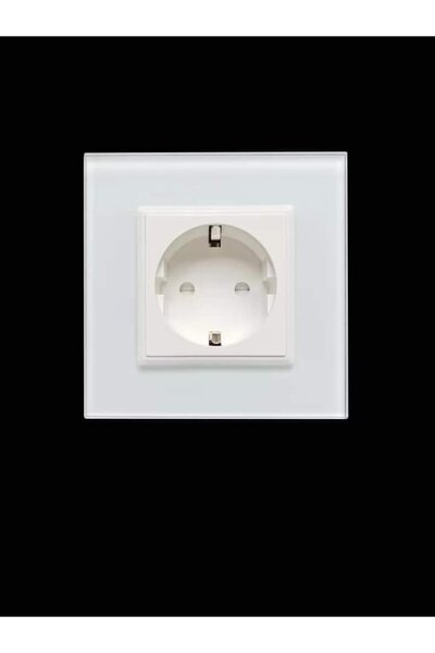 NewEra SmartHouse Priză simplă cu ramă de sticlă, albă