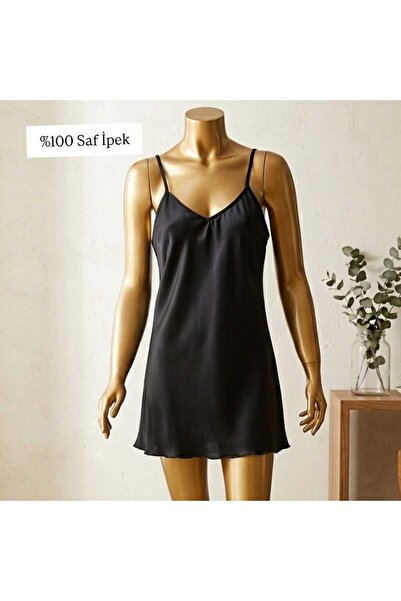 Pure Silk Atelier %100 Saf İpek İp Askılı Gecelik