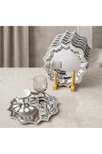 Maglor Luxury 6 Pieces Star Model 25 cm Stainless Steel Silver Color Tray - D...