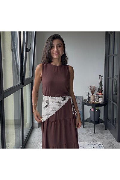 Merishe Jewerly باندانا ميريشي كروشيه كريمية منقوشة على شكل قلب محبوكة يدويًا