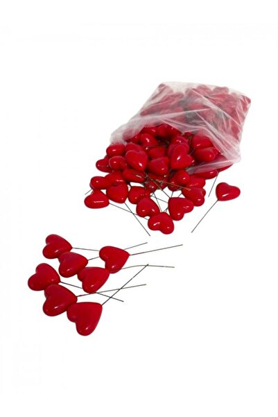 OEM Ornamente Din Plastic Inima Cu Bat 100/Set 4 cm