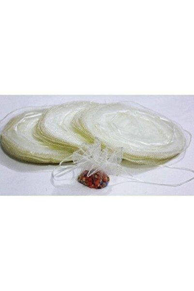 OEM Cream Round Organza Bags 100/ Top Bottom Set