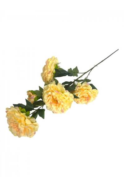OEM Flori Artificiale Trandafiri Infloriti 5 Flori Pe Fir Galben