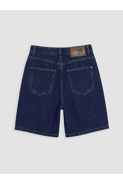 LC Waikiki Navy Blue Regular Fit Women's Jean Shorts