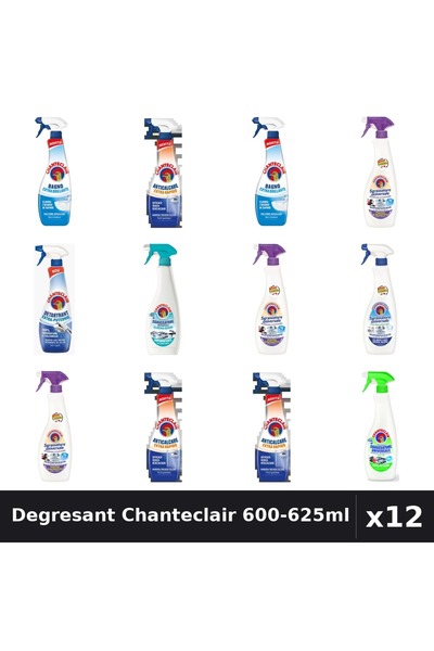 Chanteclair Set 12 Degresant Universal 600-625ml - 8 Arome Asortate, Anticalc...