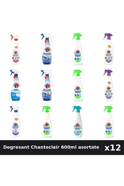 Chanteclair Set 12 Degresant Universal 600-625ml - 7 Arome, Detartrant, Antic...