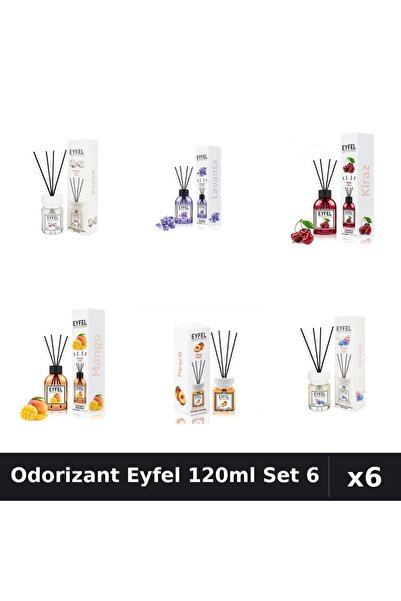 Eyfel Set 6 Odorizante Camera Betisoare - 6 Arome Asortate, 120ml Parfum