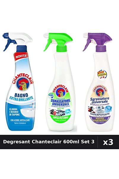 Chanteclair Set 3 Degresant Universal 600ml - Extra Stralucire, Lămâie, Mosc