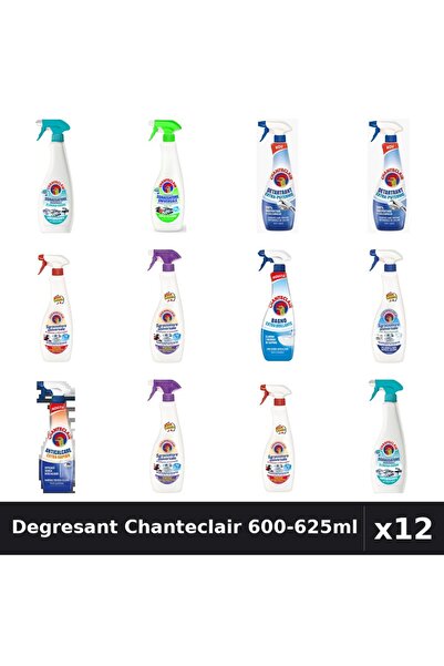 Chanteclair Set 12 Degresant Universal 600-625ml - 8 Arome, Detartrant, Antic...