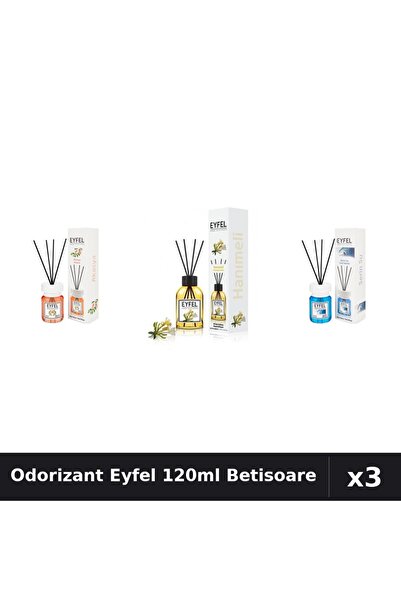 Eyfel Set 3 Odorizant Camera Betisoare 120ml - Acacia, Cool Water, Mâna Maicii