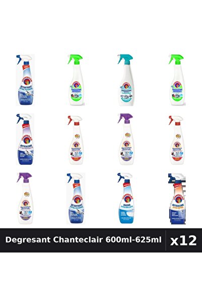 Chanteclair Set 12 Degresant Universal 600ml-625ml - 8 Arome, Detartrant, Ant...