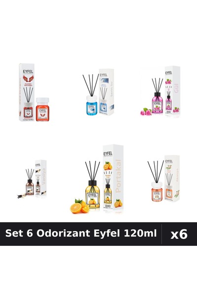 Eyfel Set 6 Odorizante Camera Betisoare, Acacia, Cool Water, Portocala, Red D...