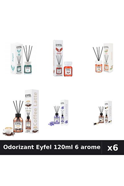 Eyfel Set 6 Odorizante Camera Betisoare 120ml - Angel, Red Dragon, Acacia, Ca...