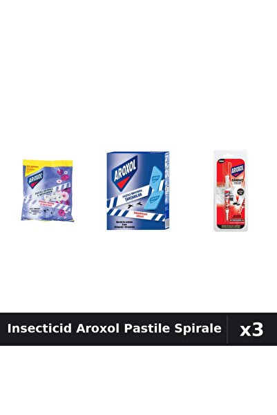 Aroxol Set 3 Insecticid Pastile Spirale Anti-Insecte - 20, 30 buc, 5g - Prote...