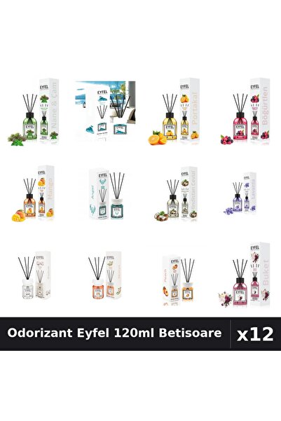 Eyfel Set 12 Odorizant Camera Betisoare 120ml - 12 Arome Asortate Parfum Intens