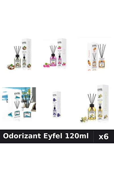 Eyfel Set 6 Odorizante Camera Betisoare - 6 Arome Asortate, 120ml Parfum