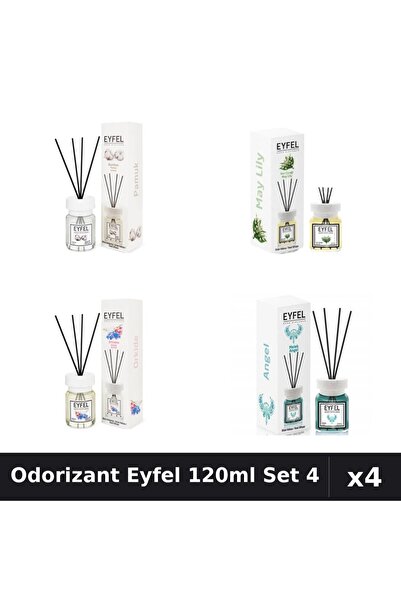 Eyfel Set 4 Odorizant Camera Betisoare 120ml - Angel, Bumbac, Lacramioare, Or...