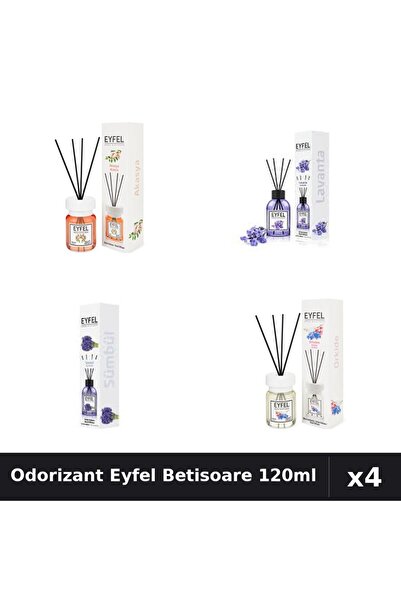 Eyfel Set 4 Odorizant Camera Betisoare - Acacia, Lavanda, Zambile, Orhidee 120ml