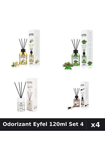 Eyfel Set 4 Odorizant Camera Betisoare 120ml - Bumbac, Mană Maicii Domnului, ...