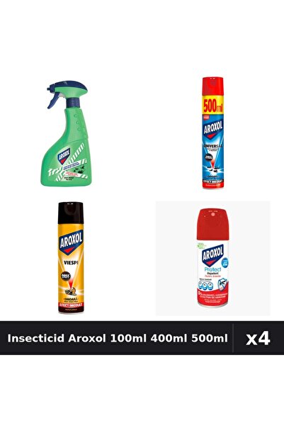 Aroxol Set 4 Spray Insecticid 100ml, 400ml, 500ml - Anti Gandaci, Tantari, Muste