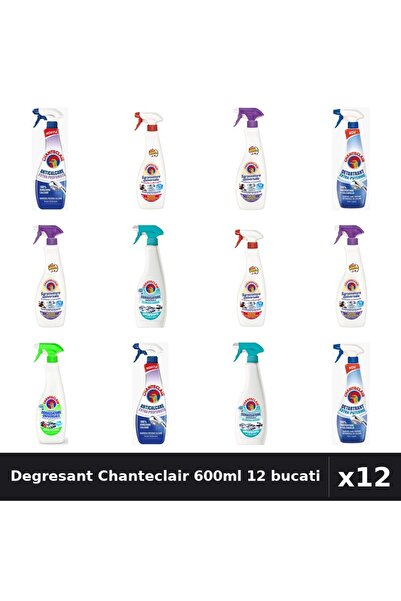 Chanteclair Set 12 Degresant Universal 600-625ml - 7 Arome, Anticalcar, Detar...