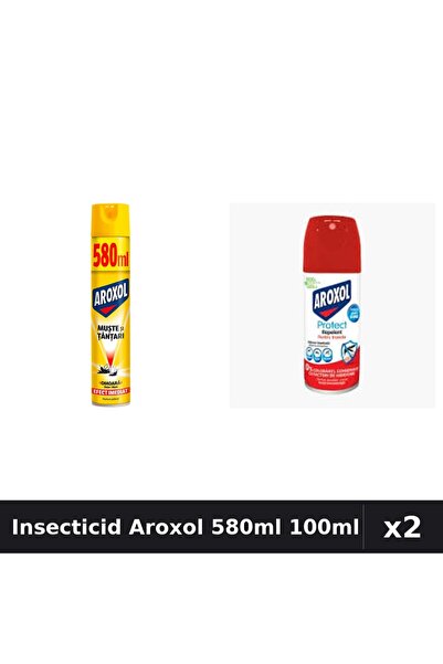 Aroxol Set 2 Spray Insecticid 580ml + 100ml - Protecție Eficientă Gandaci Țân...