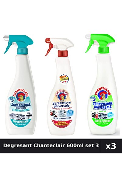 Chanteclair Set 3 Degresant Universal 600ml - Anti-Miros, Marsilia, Lămâie