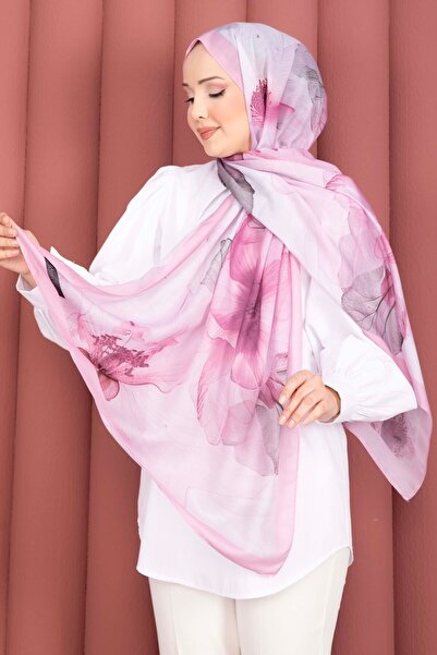 EBRUTESETTÜR Rose Desen Şal Serisi Pembe