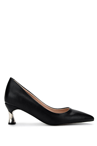 Tamer Tanca Women's Faux Leather Black Heeled Shoes