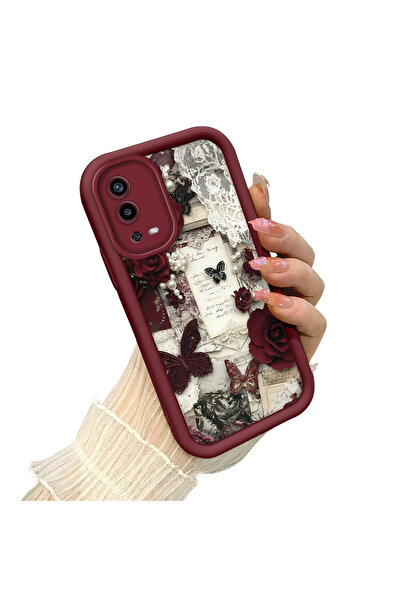 PATTERNOVA Oppo A55 4G Uyumlu Yüksek Kaliteli Kurdele Sade Kılıf, Ferah Stil