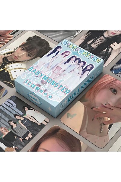 Kpop Dünyasi BABYMONSTER Çift Yön Baskılı Hologramlı / Lomo Card Seti (50 Pcs)