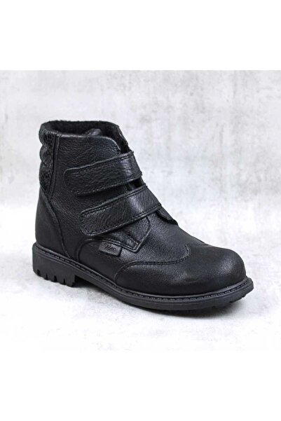tino Padded boots for children, made of natural Leather 3190-NEGRU/2