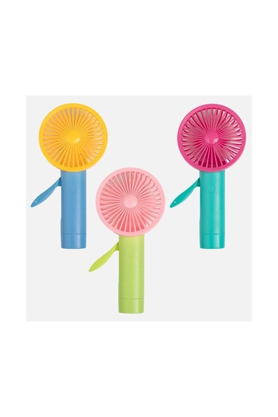 Zet Multicolored Hand Fan, 19 cm, Portable, Ideal for Holidays, Beach and Travel