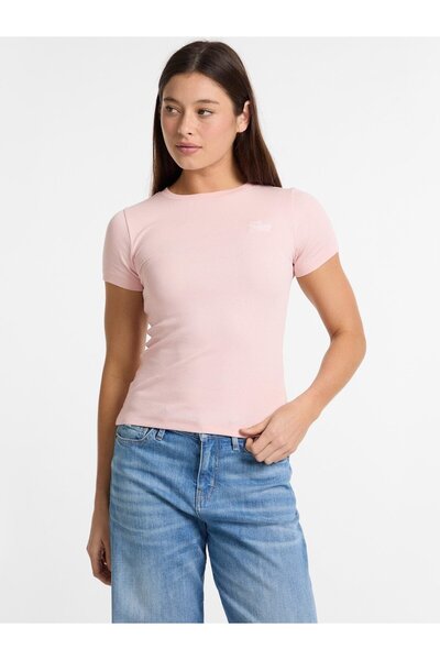 Guess Jeans Ss Cn Snap Kadın Top
