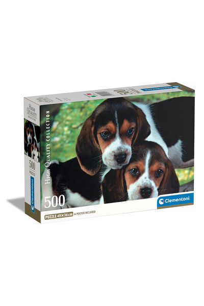 CLEMENTONI Παζλ High Quality Collection Σκυλάκια 500 τμχ - Compact Box