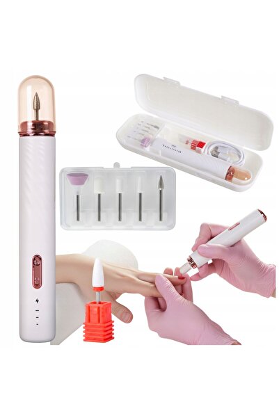 Mardil Nail Drill Cordless 6 Bits White/Rose Gold, manicure pedicure