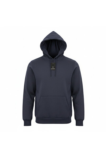 LIVERGY Unisex Navy Blue Fleece Pullover Hoodie