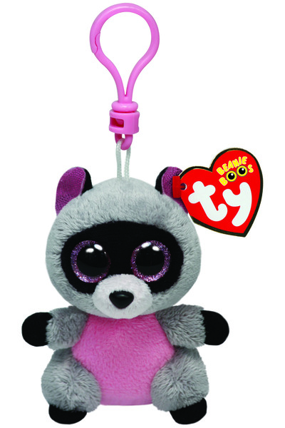 TY Beanie Boos Χνουδωτό Μπρελόκ Ρακούν Γκρι 8.5εκ